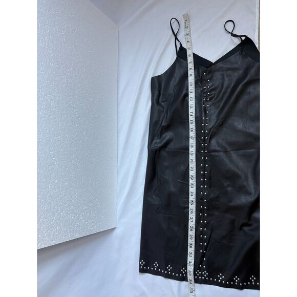Blank NYC Close The Deal Embossed Vegan Leather Black Stud Slip Dress Size S - Picture 9 of 9